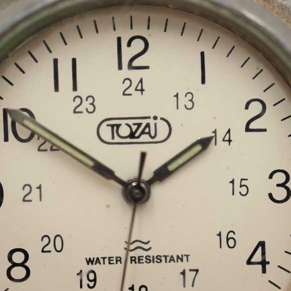 Vintage Tozai Unisex Watch 33mm Round Dial Blue Silicone Strap with New Battery - Picture 7 of 16